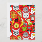 Katze und Ei in Rot Save The Date (Vorderseite)