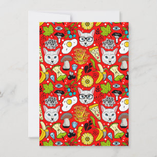 Katze und Ei in Rot Save The Date