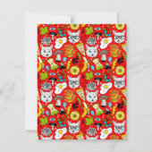 Katze und Ei in Rot Save The Date (Vorderseite)