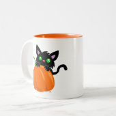 Katze und eine Tasse für den Kürbis (Vorderseite Links)