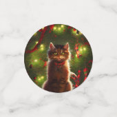 Katze und eine Weihnachtsbaumdekoration Confetti Konfetti (Klein Vorderseite)