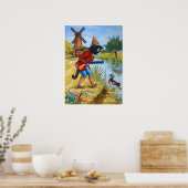 Katze und Ente, Louis Wain Poster (Küche)