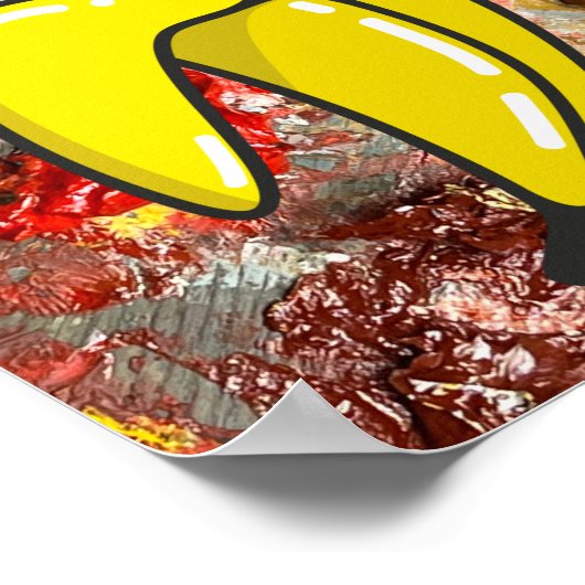 Katze und Farben Poster (Ecke)