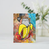 Katze und Farben Postkarte (Stehend Vorderseite)