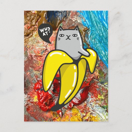 Katze und Farben Postkarte (Vorderseite)