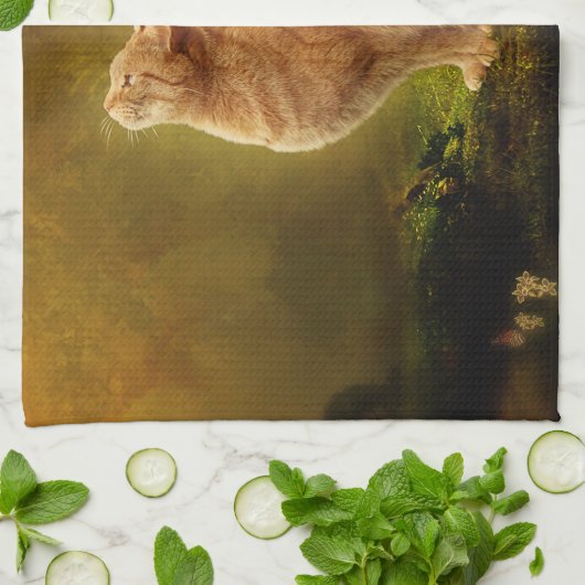 Katze und Fee Handtuch (Gefaltet)