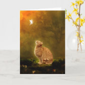 Katze und Fee Karte (Gelbe Blume)
