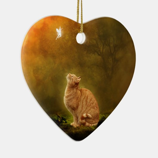 Katze und Fee Keramik Ornament (Rechts)