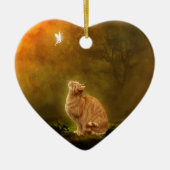Katze und Fee Keramik Ornament (Vorne)