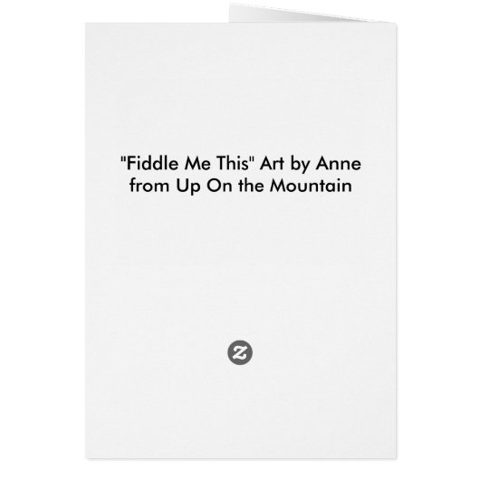 Katze und Fiddle-Grußkarte (Hinten)