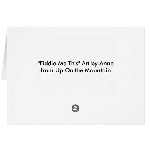 Katze und Fiddle-Grußkarte (Rückseite Horizontal)