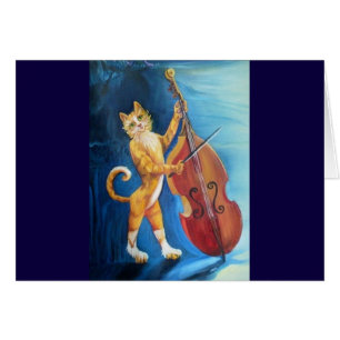 Katze und Fiddle-Grußkarte