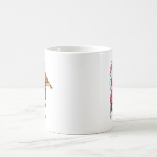 Katze und Fiddle - Kaffee-Tasse Kaffeetasse (Mittel)