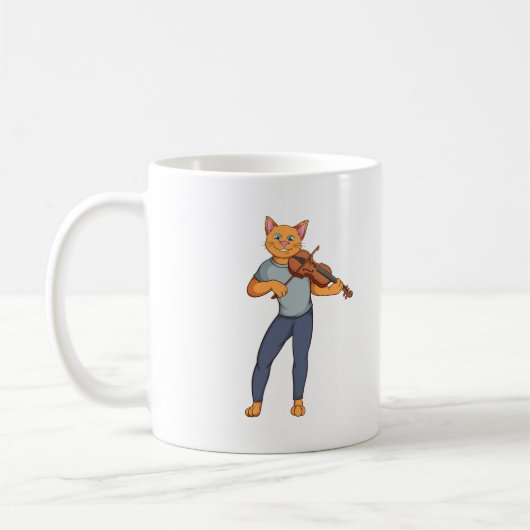 Katze und Fiddle - Kaffee-Tasse Kaffeetasse (Links)
