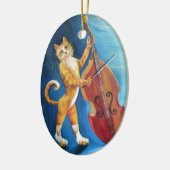 Katze und Fiddle Keramik Ornament (Links)