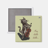Katze und Fiddle Magnet (Vorderseite/Rückseite)