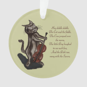 Katze und Fiddle Ornament