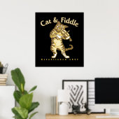 Katze und Fiddle Poster (Heimbüro)
