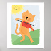 Katze und Fiddle-Poster Poster (Vorne)