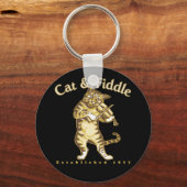 Katze und Fiddle Schlüsselanhänger (Vorderseite)