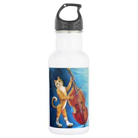 Katze und Fiddle Trinkflasche (Vorderseite)