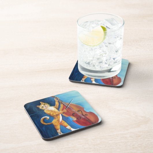 Katze und Fiddle Untersetzer (Rechte Seite)