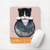 Katze und Fishbowl Mousepad (Mit Mouse)