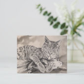 Katze und Freret Postkarte (Stehend Vorderseite)