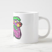 Katze und Frühlingsblumen Jumbo-Tasse (Rechts)