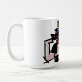 Katze und Frühlingsblumen Kaffeetasse (Links)