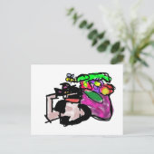 Katze und Frühlingsblumen  Postkarte (Stehend Vorderseite)