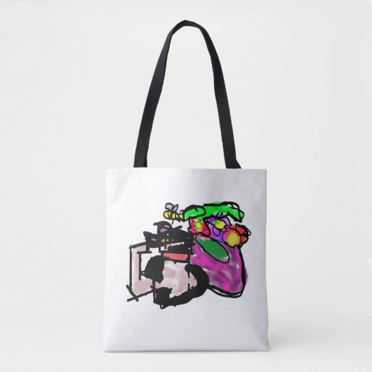 Katze und Frühlingsblumen  Tasche (Vorderseite)