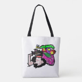 Katze und Frühlingsblumen  Tasche (Rückseite)