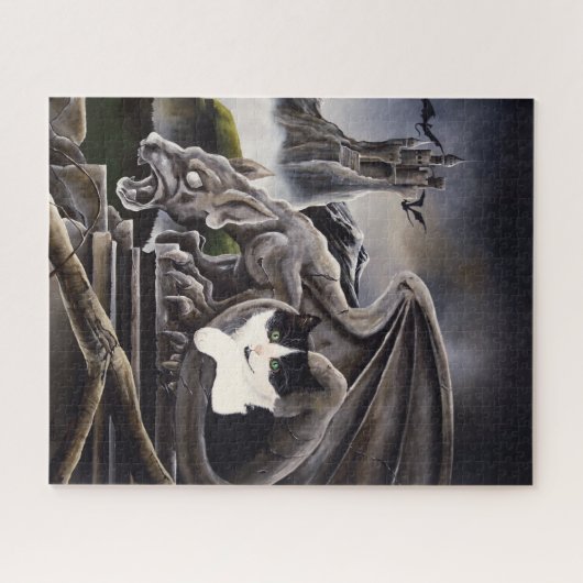 Katze und Gargoyle Puzzle (Horizontal)