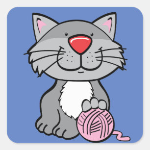 Katze und Garn Aufkleber