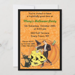 Katze und Geige Halloween-Party-Einladung Einladung