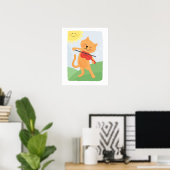 Katze und Geigenposter Poster (Heimbüro)