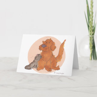 Katze und Golden Retriever / Dankeschön-Karte Dankeskarte