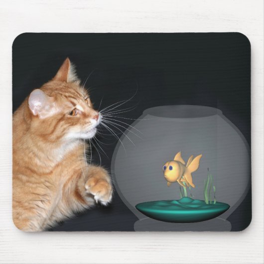 Katze und Goldfisch Mousepad (Vorne)