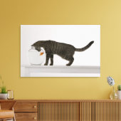 Katze und Goldfische Leinwanddruck (Insitu (Wohnzimmer))