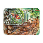 Katze und Goldfische Magnet (Horizontal)
