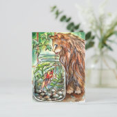 Katze und Goldfische Postkarte (Stehend Vorderseite)