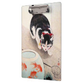 Katze und Goldfischglas Klemmbrett (Links)