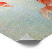 Katze und Goldfischglas-Kunstwerk,  Poster (Ecke)