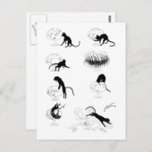 Katze und Goldfish, Alexandre Steinlen Postkarte (Vorne/Hinten)