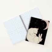 Katze und Halbmond Notizblock (Innenseite)