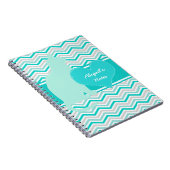 Katze und Herz auf Zickzack personalisiertem Notizblock (Rechte Seite)