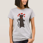 Katze und Herz T-Shirt (Vorderseite)