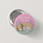 Katze und Hund beste Freunde für immer Button (Vorne & Hinten)