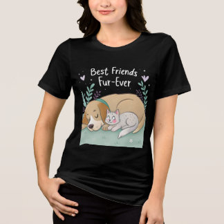 Katze und Hund beste Freunde für immer Tri-Blend Shirt